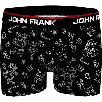 Pánské spodní prádlo Pánské boxerky John Frank JFBD50-CH-SHINING XMAS XL Černá