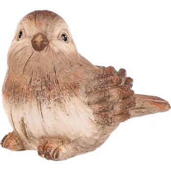 Ptáček - polyresinová figurka, vel. M, béžovo-hnědý - ALA1816-M
