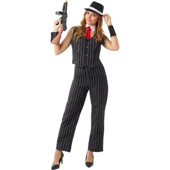 Karnevalový kostým Funiglobal - Plus size kostým mafiánská gangsterka pro ženy - XL