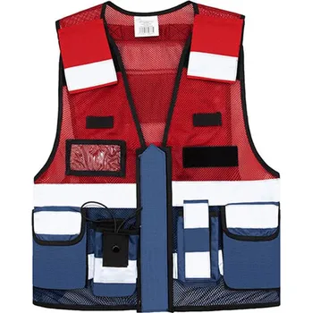 Pánská vesta Korntex Sparta Reflexní síťovaná taktická vesta KX145 Navy-Red M/XL