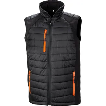 Pánská vesta Result Unisex hybridní vesta se softshellem R238X Black-Orange M