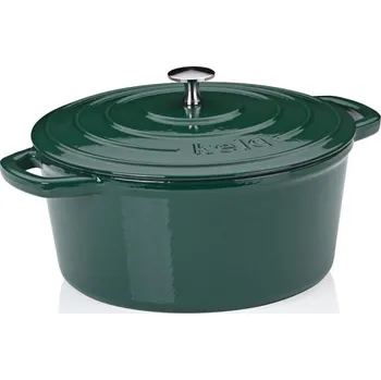 Nádoba na pečení KELA Pekáč litinový s poklicí Calido kulatý smaragdově zelená 26x12 cm 4,6l KL-12901