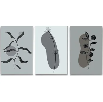 Malování podle čísel - Boho rostliny (sada 3 pláten) Velikost: 3ks 20x30cm, Rámování: Pouze srolované plátno