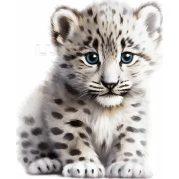 Nášivka Nažehlovačka Leopard sněžný mládě - 5 x 6 cm