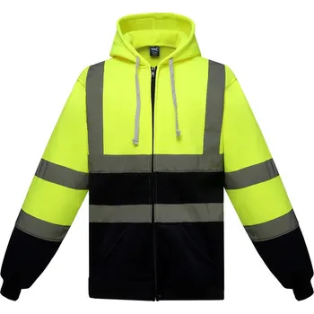 Pánská mikina Yoko Reflexní mikina na zip HVK07 Hi-Vis Yellow-Navy M