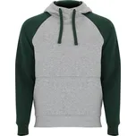 Roly Badet Unisex mikina s kapucí SU1058 Heather Grey 58-Bottle Green 56 XXL