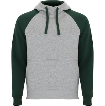 Pánská mikina Roly Badet Unisex mikina s kapucí SU1058 Heather Grey 58-Bottle Green 56 XXL