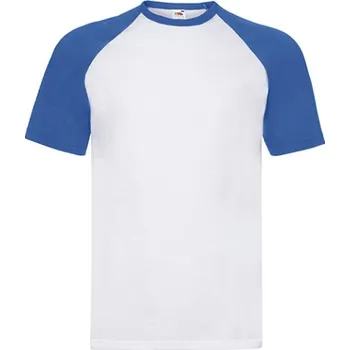 Pánské tričko Fruit of the Loom Pánské bavlněné triko 61-026-0 White-Royal Blue XL