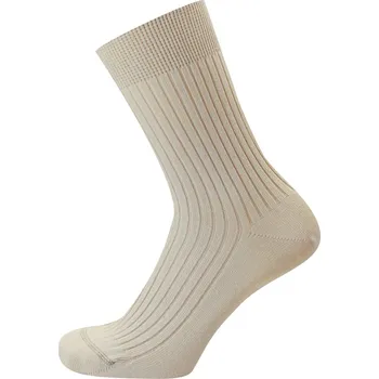 Pánské ponožky KNITVA Klasické bavlněné ponožky FAJAN béžová světlá 35