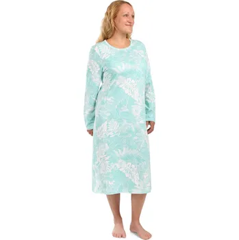 Dámské noční prádlo Lamido Dámská noční košile Ivana tyrkysový květ 4XL (CZ66 / EU62 (4XL)) - doprava od 59 Kč