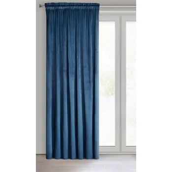 Závěs Dekorační velvet závěs s řasící páskou ESTER 140x250 cm tmavě modrá (cena za 1 kus) MyBestHome