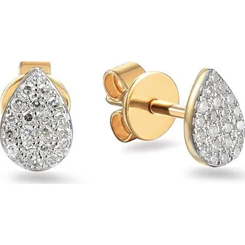 Náušnice Briliantové náušnice kapky, žluté zlato IZBR907N + dárkové balení LUXUS zdarma