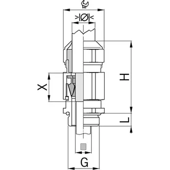 elektrický kabel Agro 1000.25.85.190 Kabelová vývodka Progress EMC, série 85, mosazná, závit M25