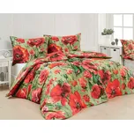 Povlečení Matějovský ALICE, červené vlčí máky na zelené, bavlna hladká digitál, 140x200cm + 70x90cm