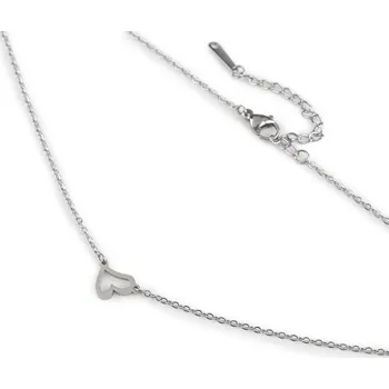 Náhrdelník Náhrdelník z nerezové oceli srdce Balení: 1 ks, Varianta: 1 stříbrná - 8596475680318