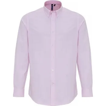 Pánská košile Premier Workwear Pánská košile oxford s dlouhý rukávem PR238 White-Pink -ca. Pantone 1895 S