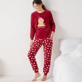 Vánoční dekorace Blancheporte Fleecové pyžamo s vánočním motivem červená 50