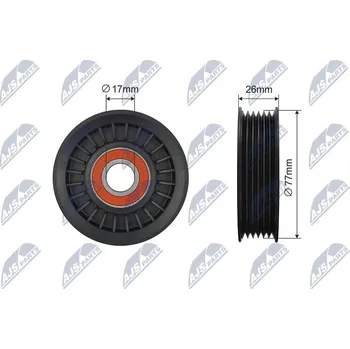 Napínací kladka, žebrovaný klínový řemen NTY RNK-CH-044