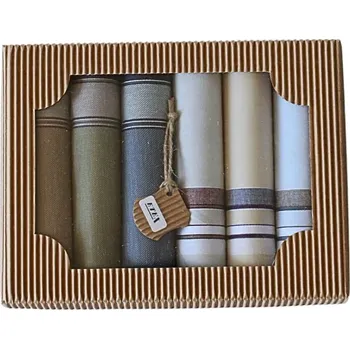 Látkový kapesník ETEX Pánské látkové kapesníky v dárkové krabičce M5 - 6 kusů