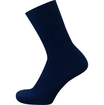 Pánské ponožky KNITVA Klasické bavlněné ponožky FAJAN modrá tmavá 50
