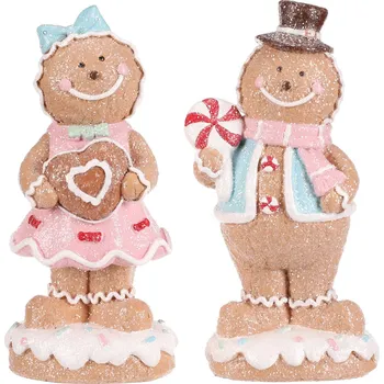 Panáček perníkový - polyresin, pestrobarevný, mix 2, cena za 1 ks - PES011