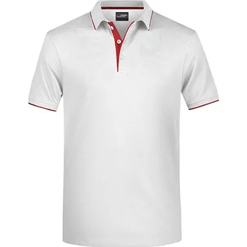 Pánské tričko James&Nicholson Pánská polokošile JN728 White-Red XXL