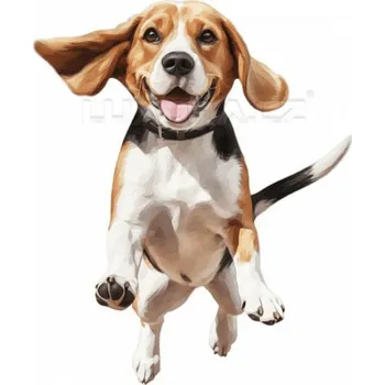 Textilní nažehlovací páska Nažehlovačka Bígl ušák - 17 x 20 cm