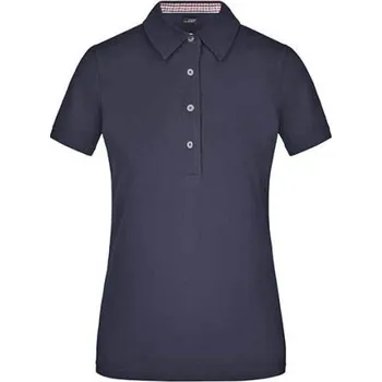 Dámské oblečení James&Nicholson Dámská polokošile JN969 Navy-Red XXL