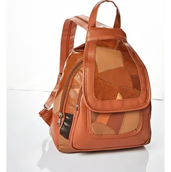 Kabelka 3Pagen Batoh Patchwork koňaková 26 x 10 x 31 cm