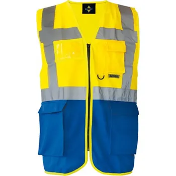 reflexní vesta Korntex Berlin Multifunkční reflexní vesta na zip KX802 Signal Yellow-Blue XXL