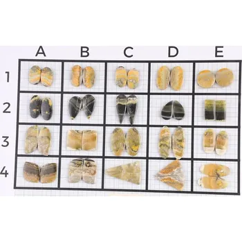 Přírodní kámen Kabošony páry Bumblebee Jaspis