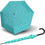 Derby Dámský holový deštník puntík tyrkysová/bílá 101x84 cm