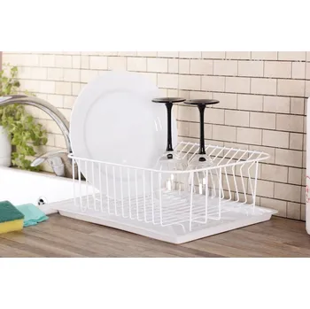 Organizace kuchyně Kovový odkapávač na nádobí KOMOROVÝ BÍLÝ 36 x&nbsp;28&nbsp;cm