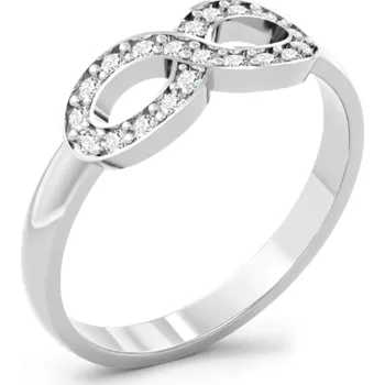 Prsten Couple, Zlatý prsten Forever, bílé zlato se zirkony, vel. 51, prům. 16.2 mm, 585-66-1-0266.1B00.0.51.001