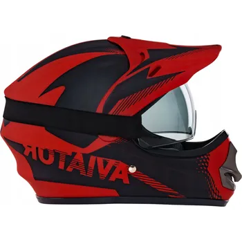 Helma na motorku Motocyklová přilba Aviator Cross/Enduro XXS matná černá s červenou