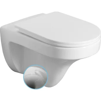 Klozet Aqualine DENICA závěsná WC mísa, Vortex Rimless, 36x52cm, bílá + slevový kód