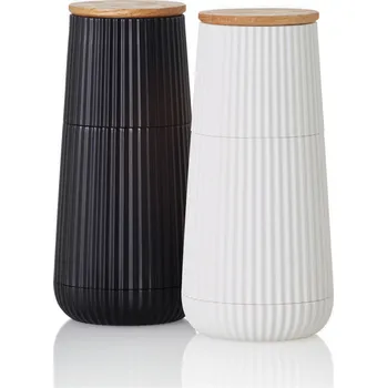 Kempingové nádobí AdHoc Set mlýnků na pepř nebo sůl Scape černý a bílý