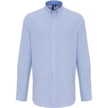 Pánská košile Premier Workwear Pánská košile oxford s dlouhý rukávem PR238 White-Oxford Blue -ca. Pantone 7453 XXL