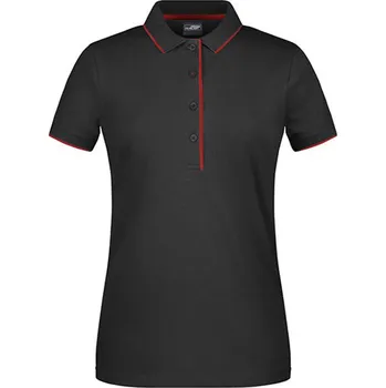 Dámské tričko James&amp;Nicholson Dámská polokošile JN727 Black-Red XS