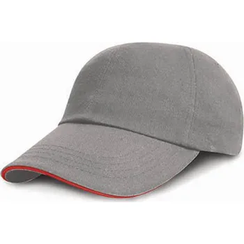 Kšiltovka Result Kšiltovka z těžké broušené bavlny RC024XP Grey-Red one size