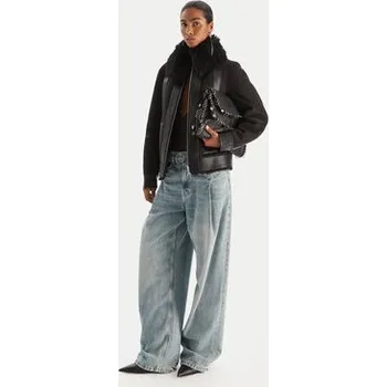 Dámský kabát Patrizia Pepe Kožich 2O0176 E075 Černá Regular Fit 42