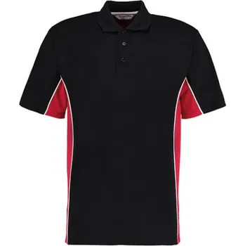 Pánské tričko Kustom Kit Pánské polo triko KK475 Black-Red 3XL