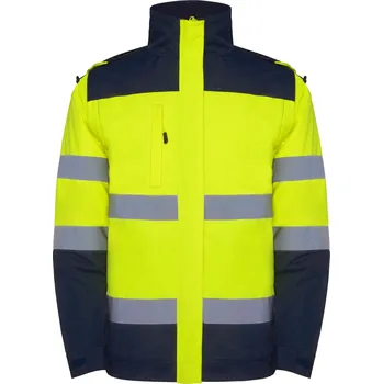 Roly Epsylon Pánská Hi-Viz parka HV9304 Navy Blue 55-Fluor Yellow 221 3XL