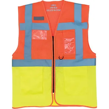 reflexní vesta Yoko Reflexní multifunkční vesta HVW820 Fluorescent Orange-Hi-Vis Yellow XXL