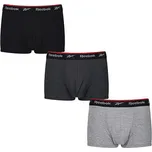 Reebok Pánské sportovní boxerky - 3 kusy RBK8260 Black-Grey Marl S