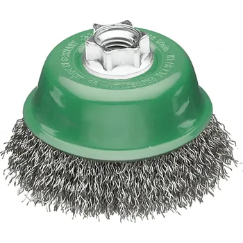 Drátěný kartáč Lessmann 426367 | Hrncový kartáč, zvlněný drát 100 mm / 0,30 nerezový drát zvlněný