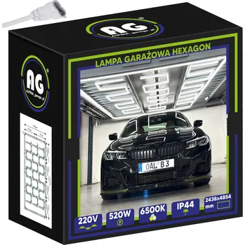 Svítidlo BERGE LED stropní svítidlo Hexagon IP44 - 520W - 110 lm/W - 243 x 485cm - studená bílá AG-LG-520W