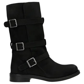 Dámské polobotky Černé Dámské Podzimní Kotníčkové Boty Z Nubuku Wojas 5530721 39
