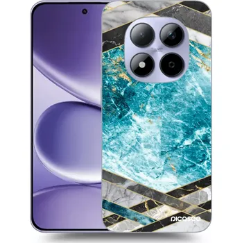 Pouzdro na mobilní telefon Picasee silikonový černý obal pro Xiaomi Redmi Note 15 Pro - Blue geometry