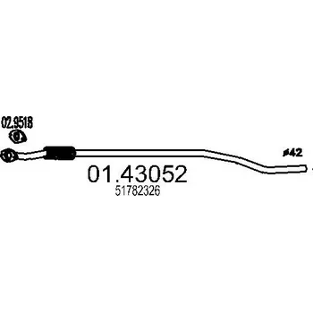 Přední díl výfuku Výfuková trubka MTS 01.43052